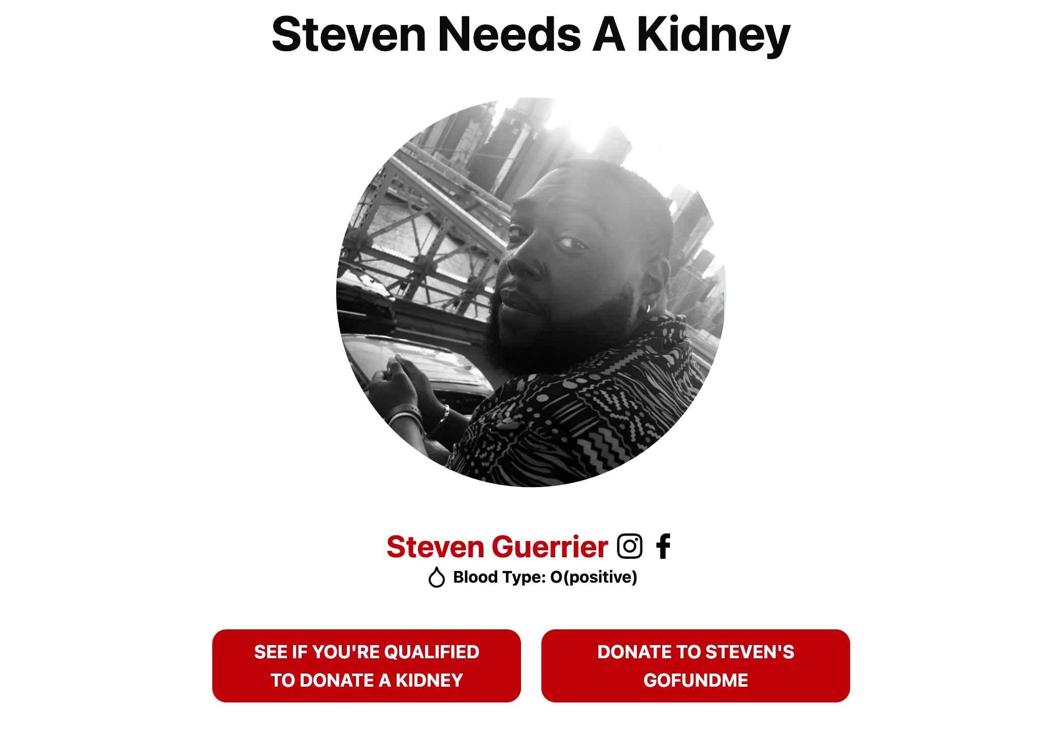 Steven Needs A Kidney